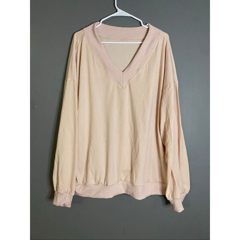 Boutique Pink V Neck Sweater Size 5XL